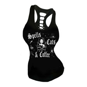 WOMEN'S SPELLS CATS & COFFEE SLASHED BACK TANK